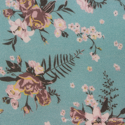 Tissu 100% crêpe de rayonne respirant doux imprimé fleurs